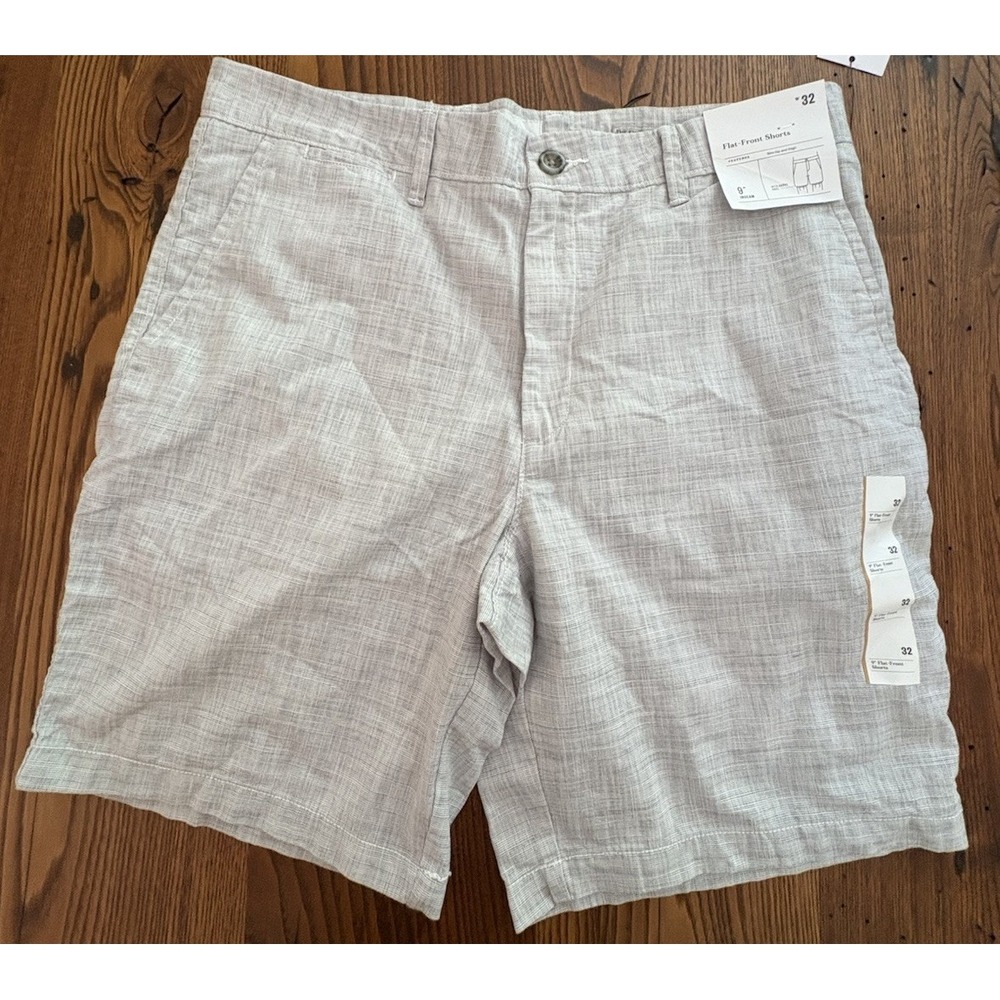 NEW Goodfellow & Co The Every Wear Flat-Front Shorts Mens 38 Gray 9" Inseam NWT